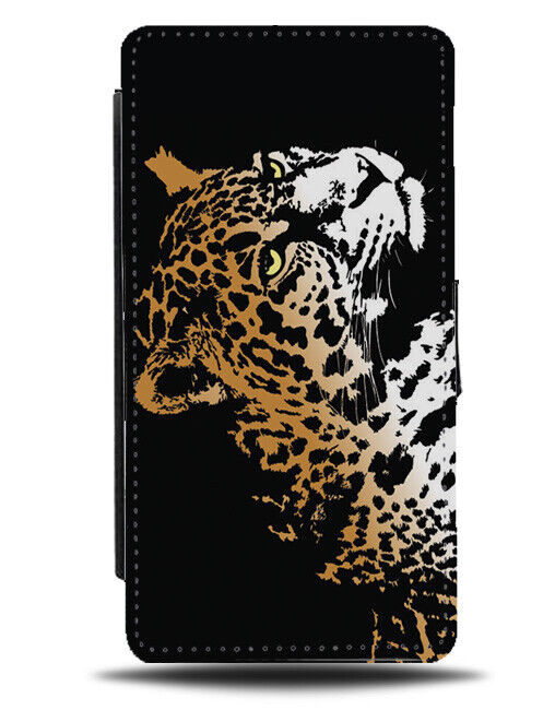Artistic Leopard Face Art Work Flip Wallet Case Jaguar Black Panther Animal J685