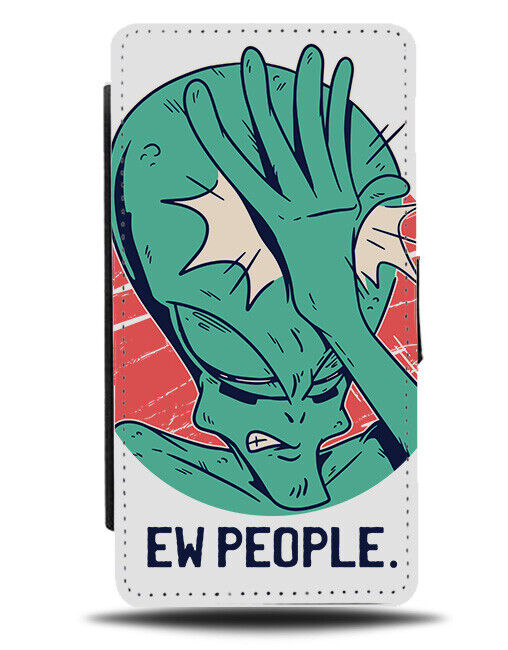 Disgusted Alien Flip Wallet Case Disgusting Aliens Funny Face Facepalm Palm i917