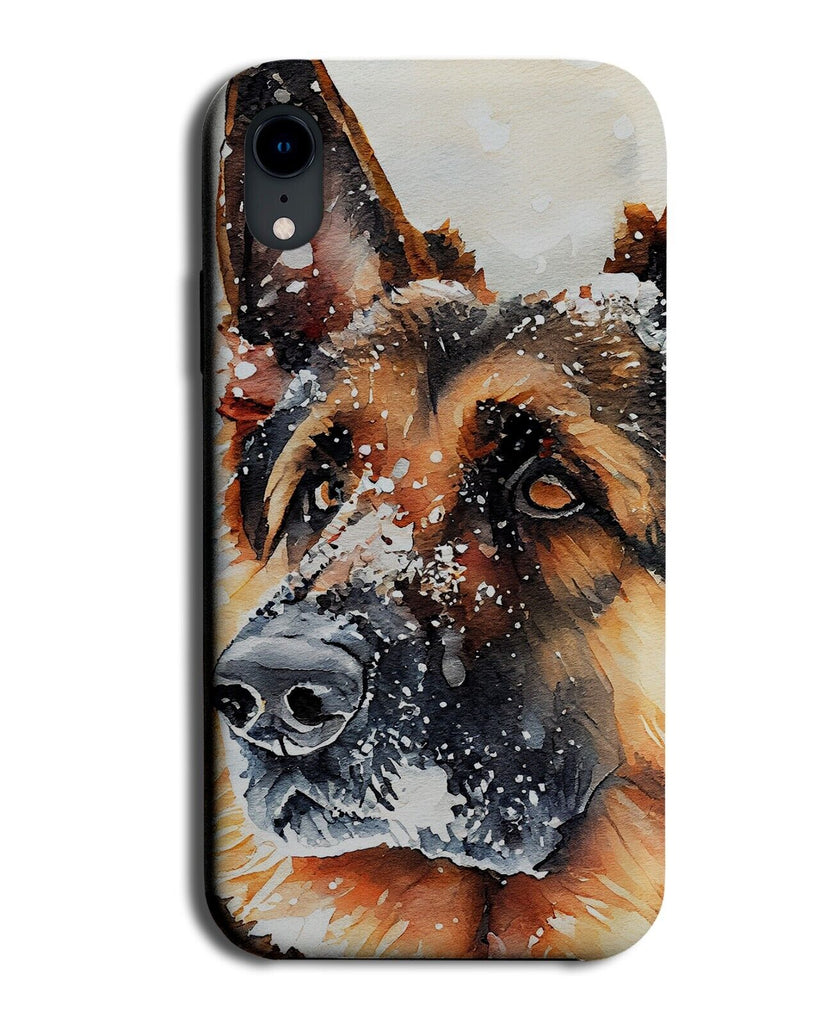 German Shepherd In Snow Phone Case Cover Snowing Snowy Dog Shepherds Funny BA95