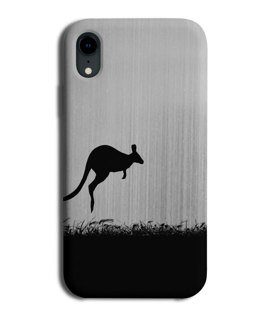 Kangaroo Silhouette Phone Case Cover Kangaroos Silver Coloured Grey i150