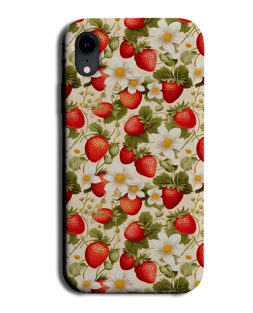 Strawberries Floral Design Phone Case Cover Strawberry Branches Growing CQ82