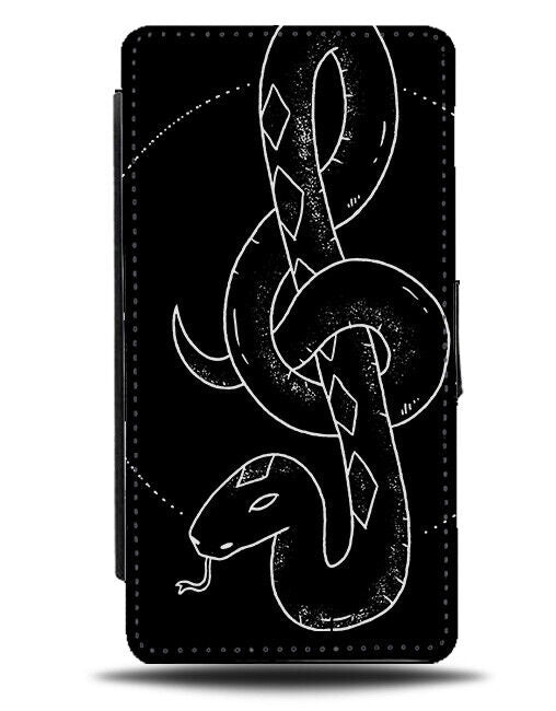 Gothic Dark Hanging Snake Flip Wallet Case Snakes Black White Stencil K310