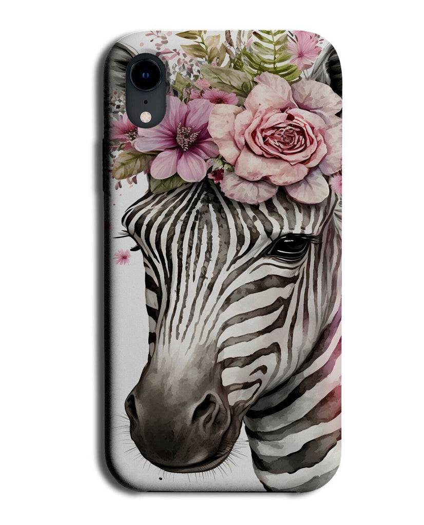 Zebra In Flower Crown Phone Case Cover Floral Boho Watercolour Zebras Face BD04