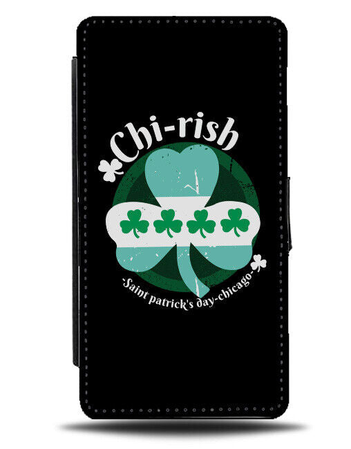 Chicago Irish Flip Wallet Case Ireland Flag Colours Chirish Cloverleafs USA J587