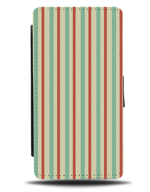Vintage Striped Flip Wallet Case Stripes Vertical Stripe Line Beach Colours F125