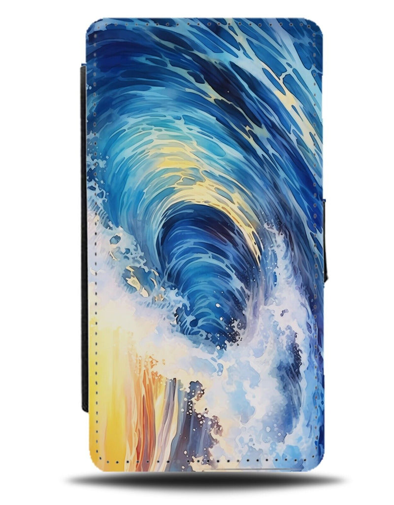 Surfing The Waves Oil Painting Print Flip Wallet Case Wave Ocean Sea Surfer CU22