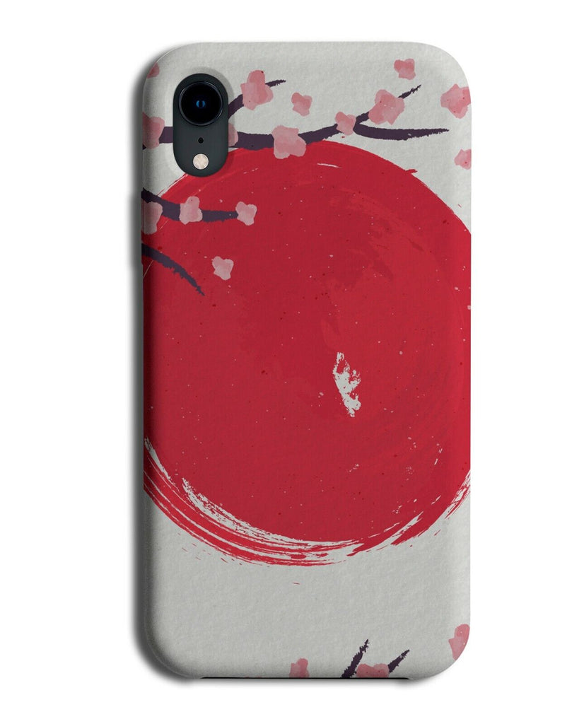 Cherry Blossom Oil Painting Phone Case Cover Blossoms Rising Sun Japan J634