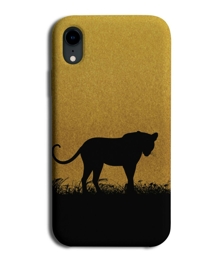 Leopard Silhouette Phone Case Cover Leopards Gold Golden Black Coloured H995