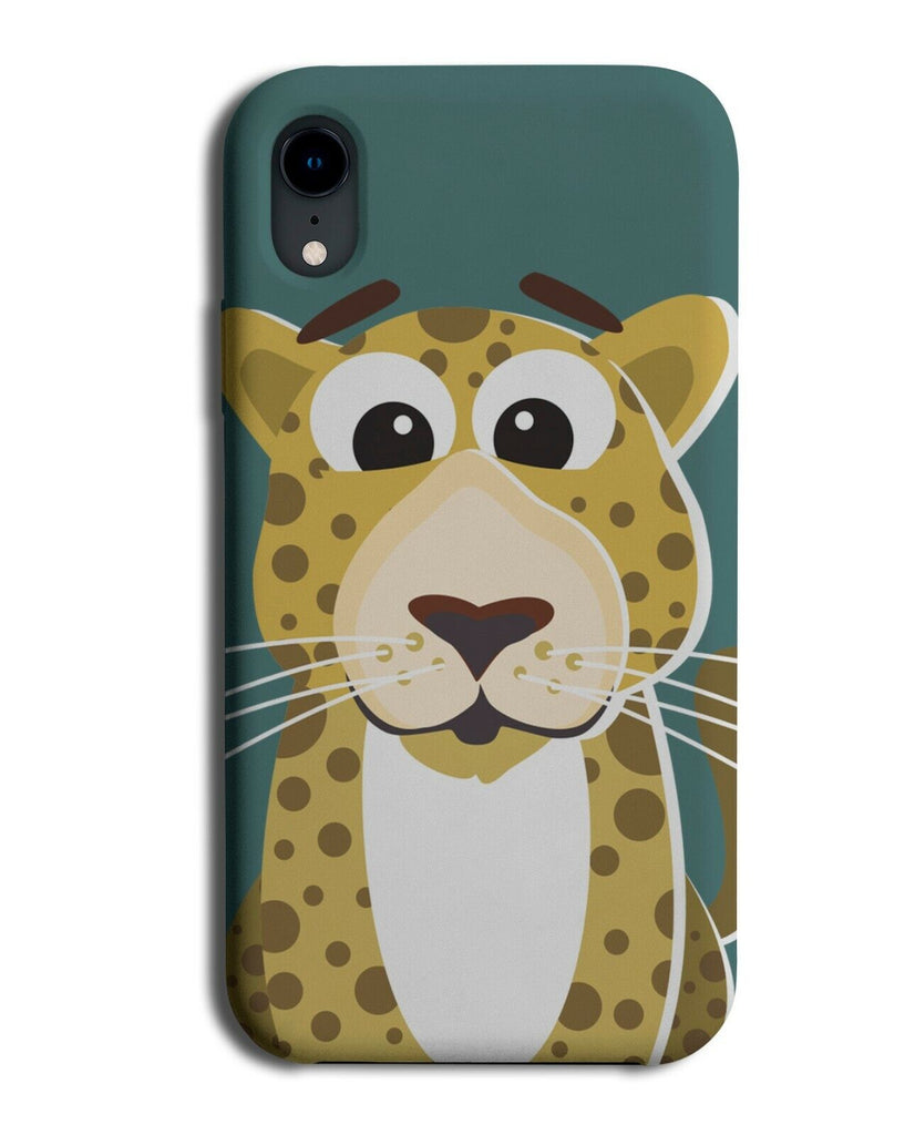 Childrens Leopard Face Phone Case Cover Animal Kids Childs Leopards Eyes J687