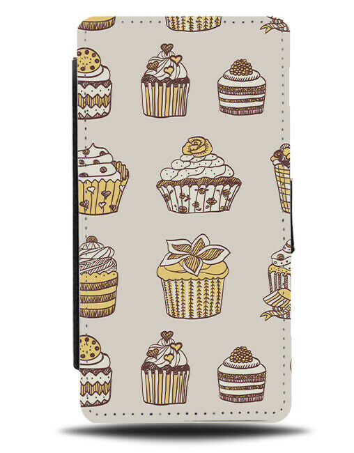 Vintage Cupcake Style Flip Wallet Case Styled Cupcakes Theme Pattern Print G659