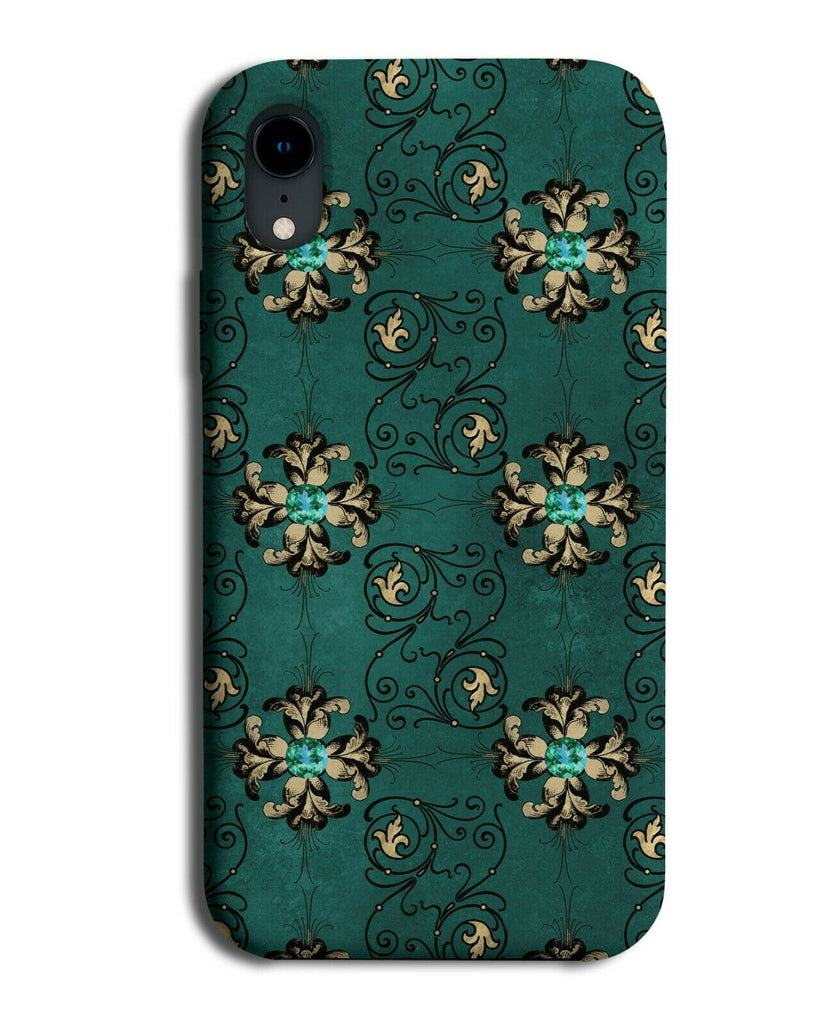 Green and Golden Novelty Vintage Pattern Phone Case Cover Design L009