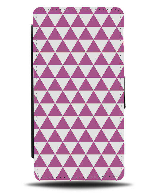 Lilac Purple Geometric Chequered Flip Wallet Case Shapes Funky Pattern G548