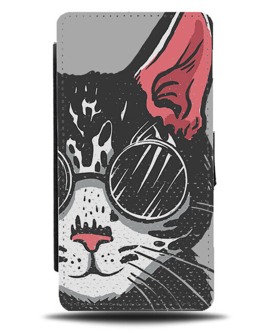 Steampunk Cat Flip Wallet Case Sunglasses Kitten Cats Kittens Funny Cool N421