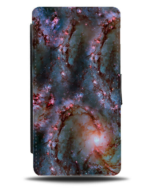 Swirly Shooting Stars Flip Wallet Case Star Space Coloured Fun Science G402