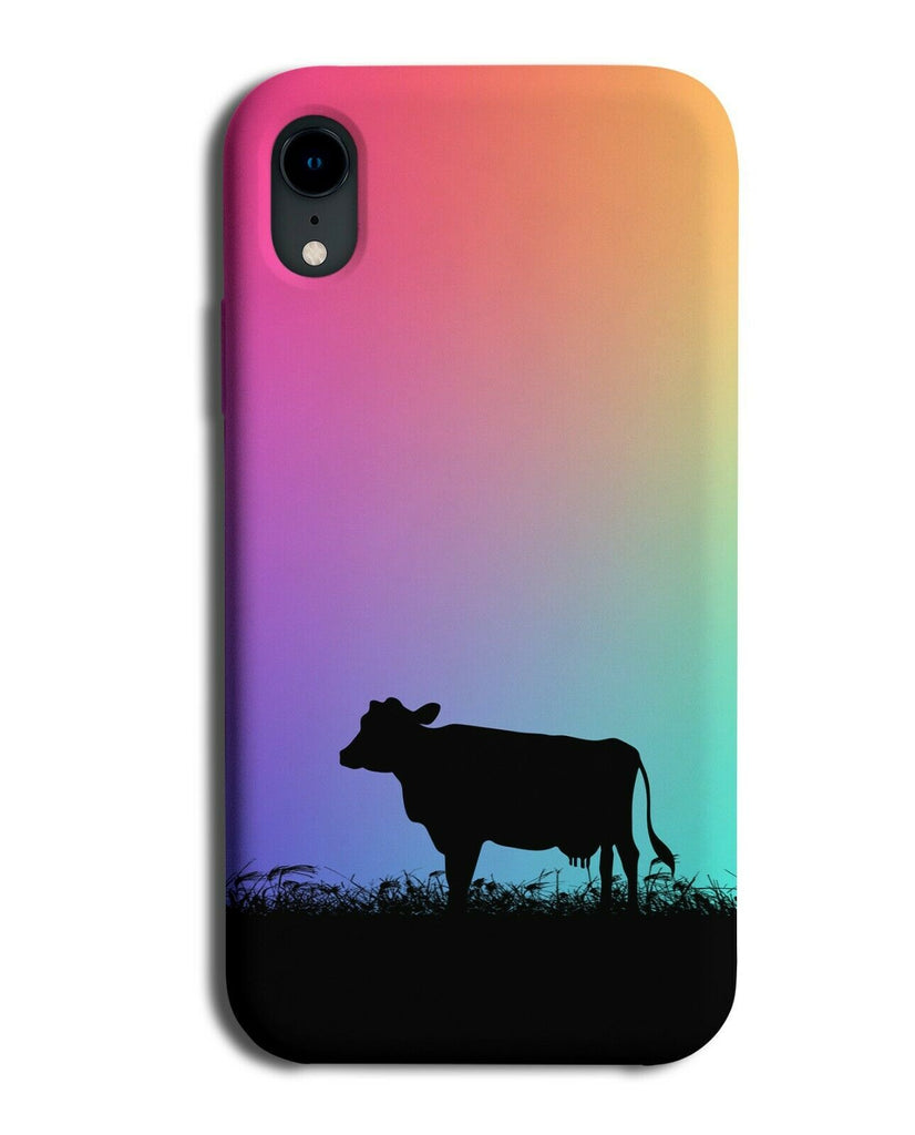 Cow Silhouette Phone Case Cover Cows Multicolour Multicoloured I049