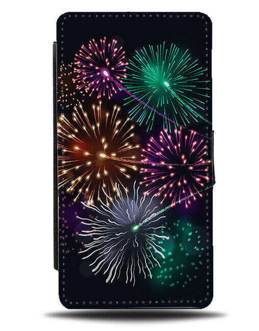 Fireworks Display Flip Wallet Case Firework Colourful Picture Photo Image K902