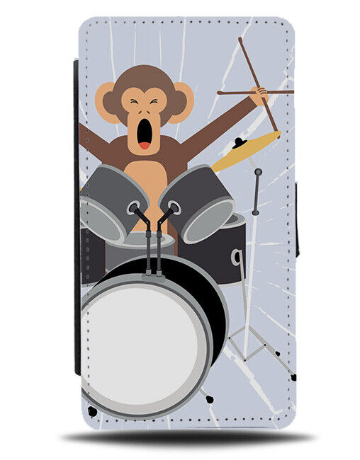 Funny Monkey Drummer Flip Wallet Case Drumming Drums Monkeys Boys J796