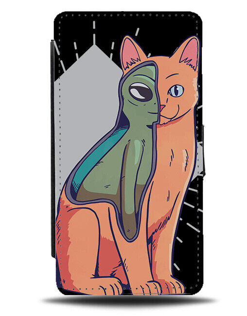 Cat Alien Crossbreed Flip Wallet Case Funny Space Cats Kitten Martian Skin i911