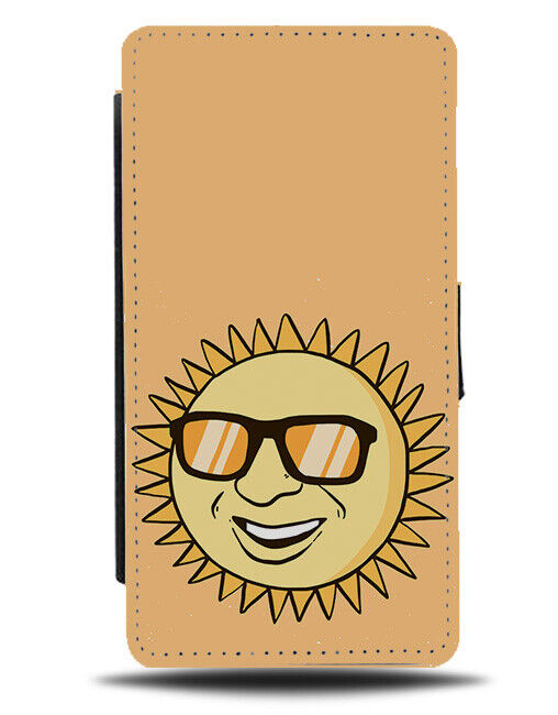 Cool Sunshine Flip Wallet Case Sunglasses Summer Sun Cartoon Illustration K127