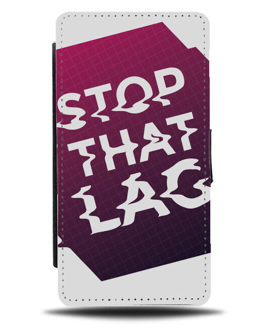 Stop The Lag Flip Wallet Case Laggy Blurry Pixelated Buffer Effect Wifi J446