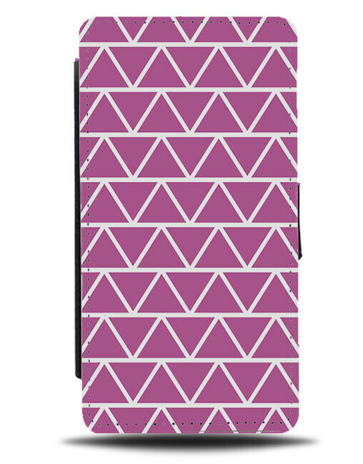 Dark Purple Geometric Pattern Flip Wallet Case Shapes Triangles Triangle G459