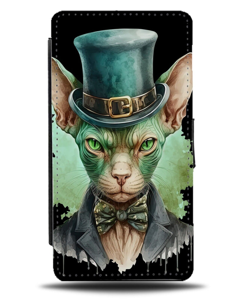 Steampunk Sphynx Cat Flip Wallet Case Style Steam Punk Funny Sphinx Cats BY54
