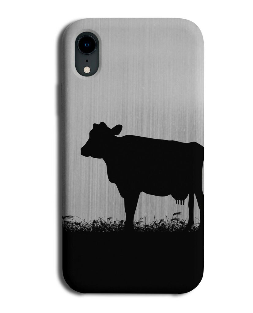 Cow Silhouette Phone Case Cover Cows Silver Coloured Grey i142