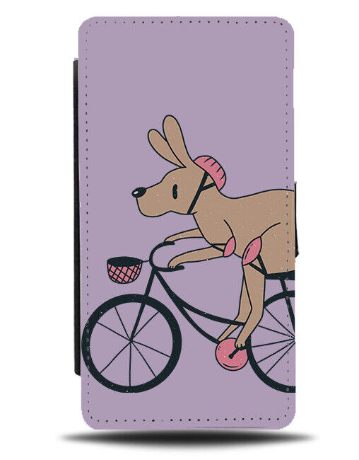 Bike Riding Kangaroo Flip Wallet Case Cyclist Rider Bikes Cartoon Present J046