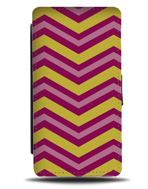 Retro Coloured Zig Zags Flip Wallet Case Lines Stripey Design Funky Design E636