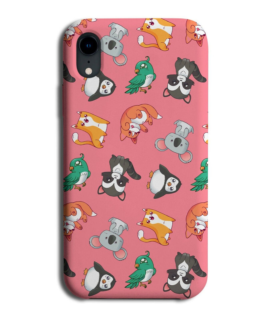 Childrens Pink Animal Pattern Phone Case Cover Animals Cartoon Funny Girls E644