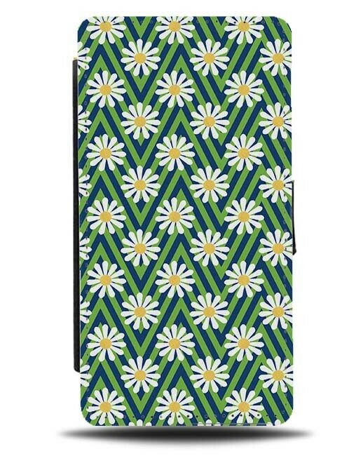Floral Drawing Flip Wallet Case Flowers Flowery Daisy Daisies Green Summer F521