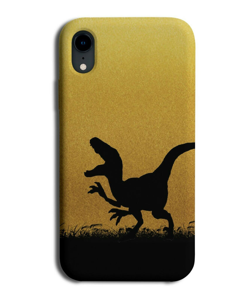 Dinosaur Silhouette Phone Case Cover Dinosaurs Gold Golden Black Coloured H987