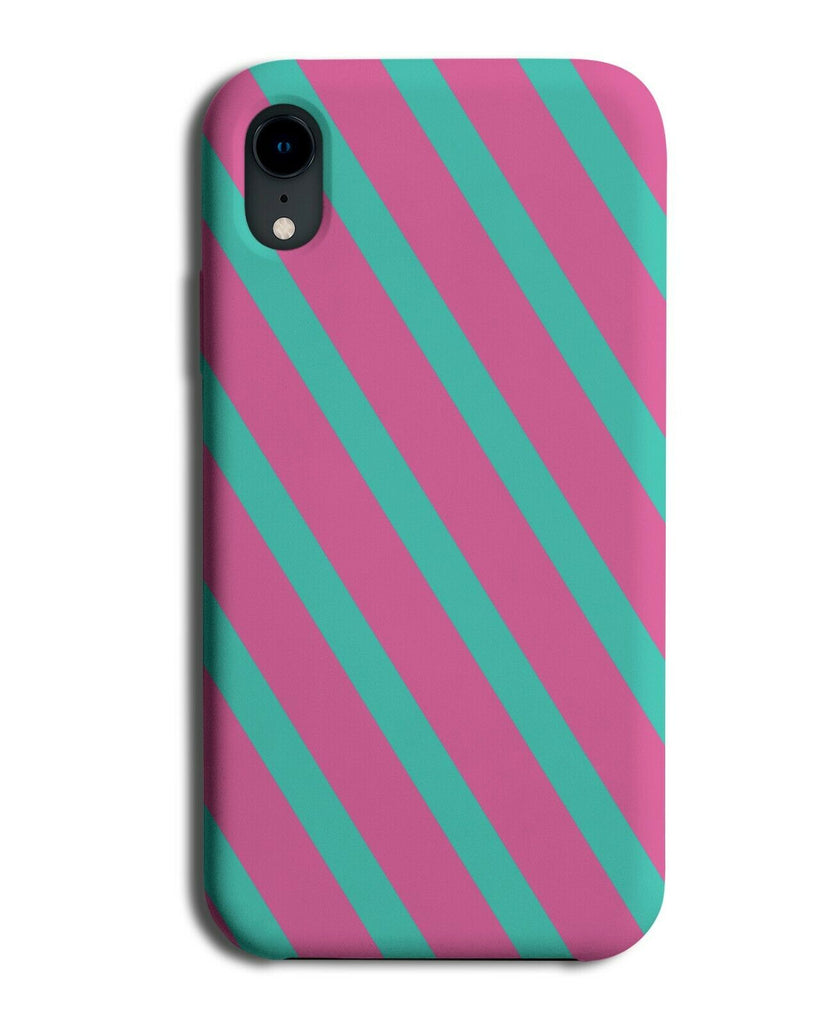 Hot Pink and Turquoise Green Striped Phone Case Cover Stripes Coloured Dark i877