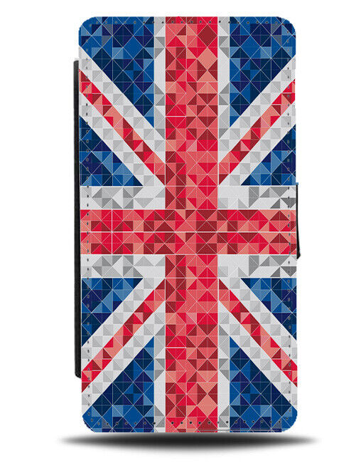 Geometric Union Jack Shapes Flip Wallet Case British Flag United Kingdom K367