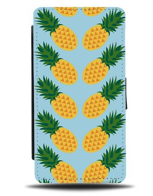 Tropical Pineapples Flip Wallet Case Artwork Pineapple Pattern Orange F525