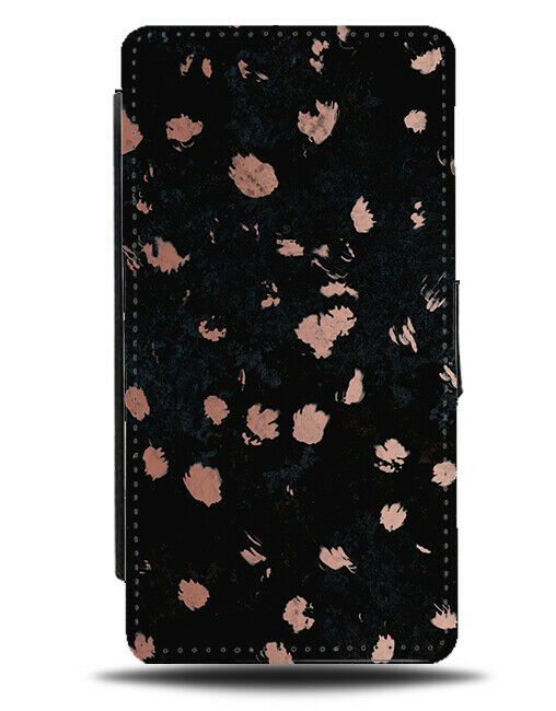 Rose Gold Paint Staines Flip Wallet Case Stain Splotches Mark Dots Dotted G330