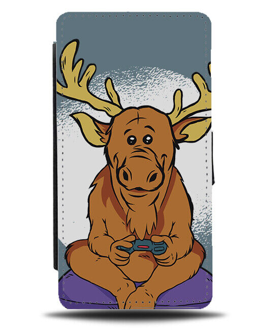 Reindeer Gaming Flip Wallet Case Gamer Gamers Christmas Xmas Rudolph J416