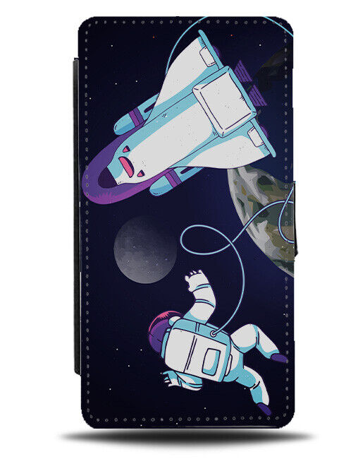 Cartoon Astronaught In Outer Space Flip Wallet Case Intergalactic Kids Boys K081