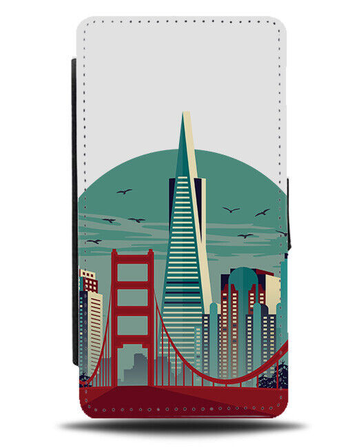 San Francisco California Bridge Flip Wallet Case Californian American Cali K391