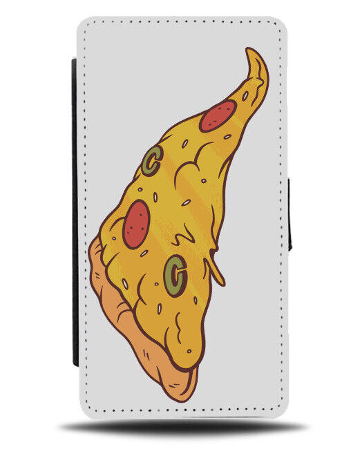 Cartoon Pizza Slice Flip Wallet Case illustration Toppings Animation Pizzas K070