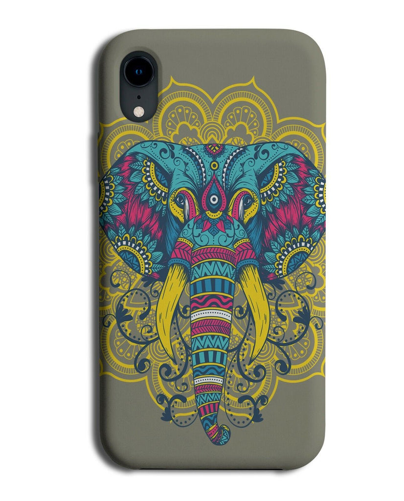 Colourful Indian Elephant Artwork Phone Cover Case Art Stencil Henna Tribal J307