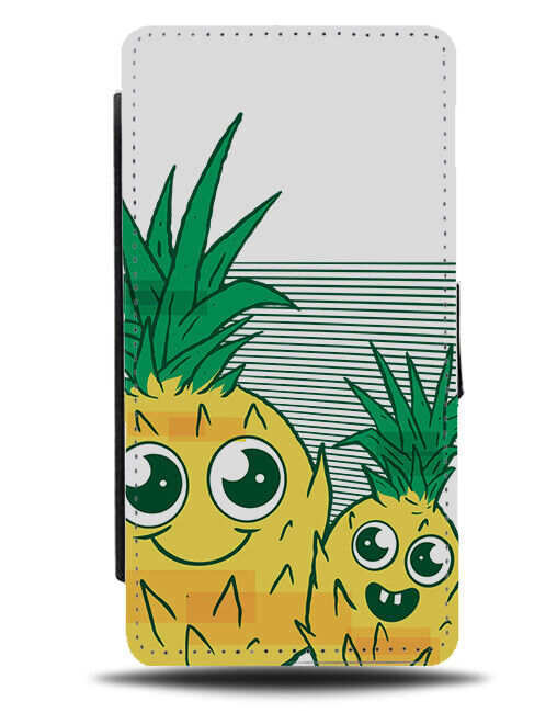 Cute Father and Son Pineapples Flip Wallet Case Pineapple Family Mother K028