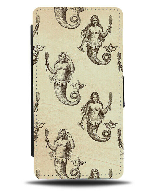 Vintage Pirate Mermaid Flip Wallet Case Mermaids Old Fashioned Colour G081