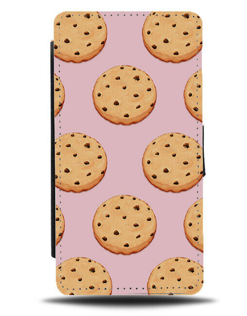 Chocolate Chip Cookie Pattern Flip Cover Wallet Phone Case Biscuits Cookies si10