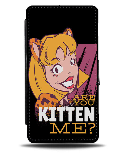 Funny Are You Kitten Me? Flip Wallet Case Crazy Cat Lady Kat Ears Kitty J686