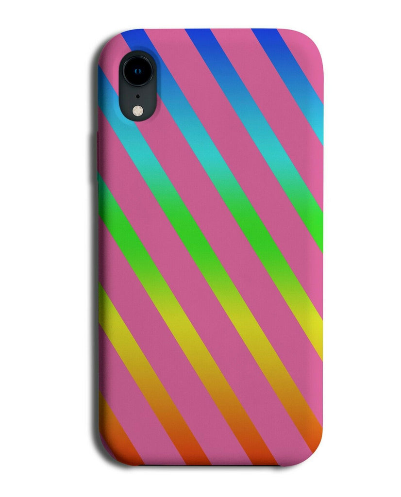 Hot Pink and Multicoloured Striped Phone Case Cover Stripes Multi Coloured i881