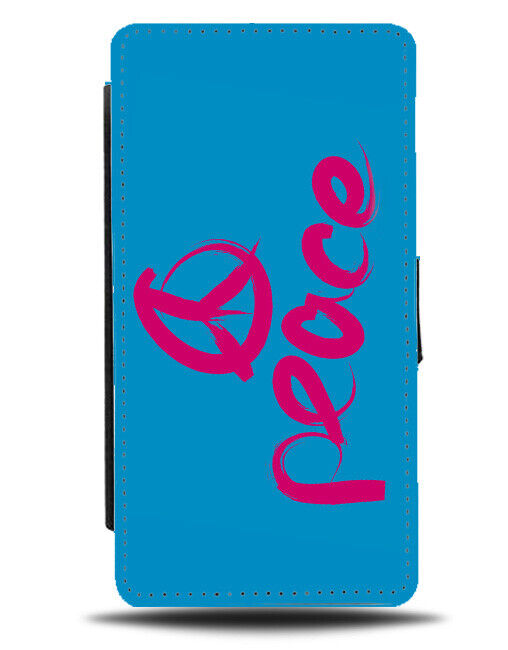 Hot Pink Peace Writing Flip Wallet Case Word Wording Symbol Shape Design J931