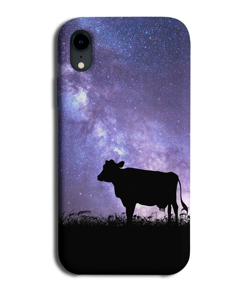 Cow Silhouette Phone Case Cover Cows Galaxy Moon Universe i204