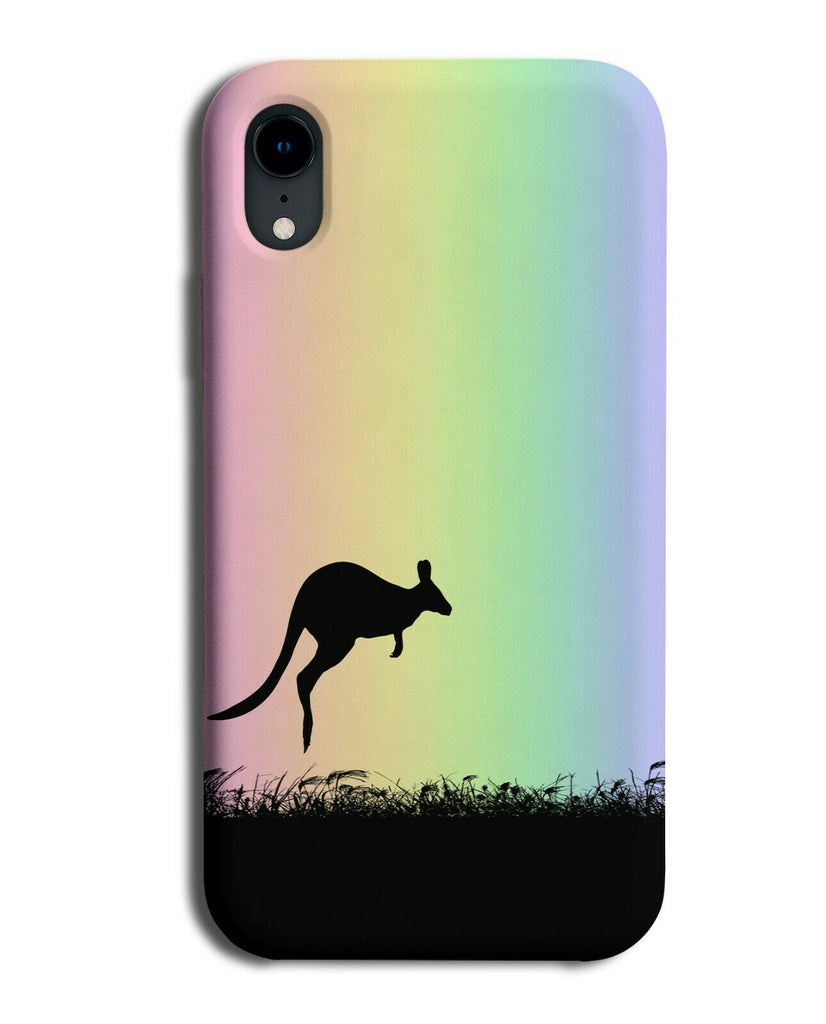 Kangaroo Silhouette Phone Case Cover Kangaroos Rainbow Colourful I088