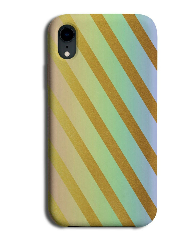 Multicoloured Gold Stripes Phone Case Cover Striped Multicolour Golden I853